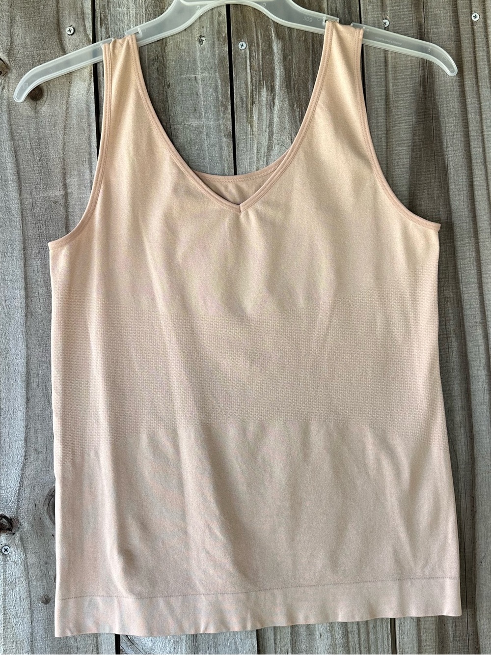 Vanity Fair Beige Nude V Or Scoop Neck Tank Camisole Plus Sz 2XL Shapewear